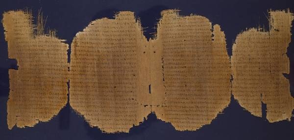 Photo of Greek papyrus containing portions of the book of Luke